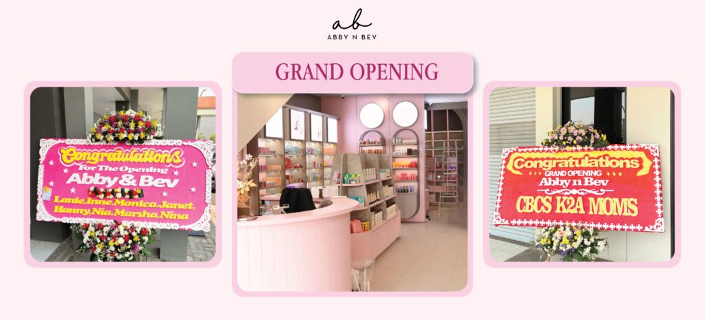 grand opening beauty store abby n bev toko kosmetik makeup dan skincare