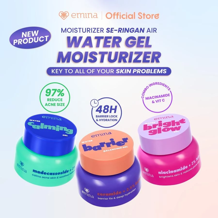 Emina Water Gel Moisturizer Barrier - Abby n Bev Toko Kosmetik Bandung