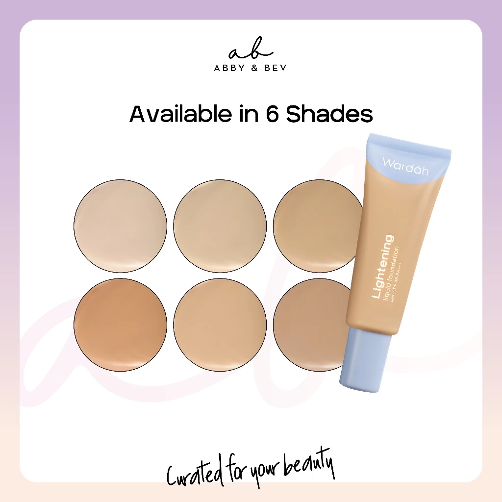 shade Wardah Lightening Liquid Foundation - abby n bev toko kosmetik bandung