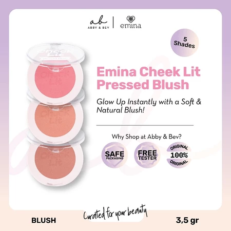 AB - Emina Cheek Lit Pressed Blush 3.5gr Abby n Bev Toko Kosmetik Bandung