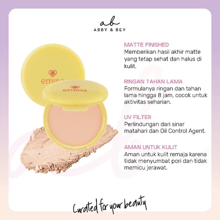 AB Emina Daily Matte Compact Powder 11gr Bedak Padat Yang Memberikan Finish Matte Abby n Bev Toko Kosmetik Bandung-1