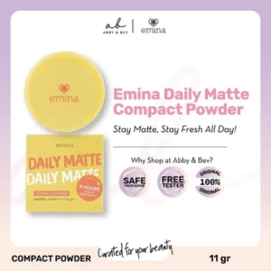AB Emina Daily Matte Compact Powder 11gr Bedak Padat Yang Memberikan Finish Matte Abby n Bev Toko Kosmetik Bandung
