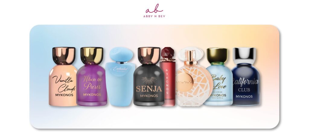 Parfum Mykonos ready di Abby n Bev Beauty Store Bandung